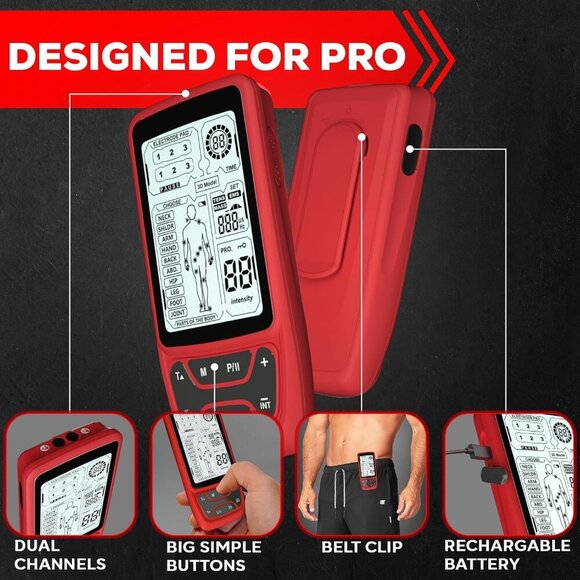 Tens Unit Muscle Stimulator Machine: Rechargeable Tens Machine for Pain Relief - Picture 2 of 7